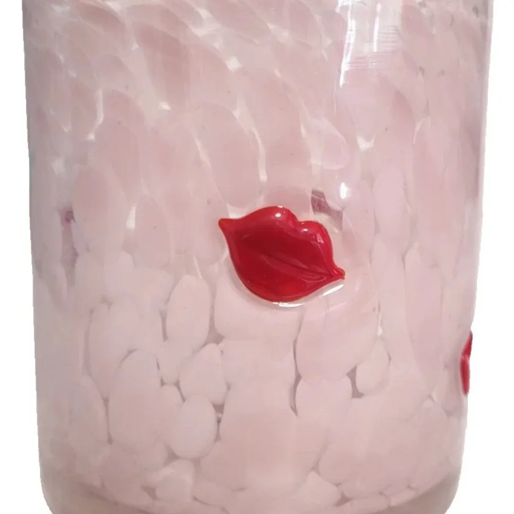 Anthro Inspired Blush Pink Lip Cocktail Glasses – Chic Pop Art Barware - Picture 2 of 3